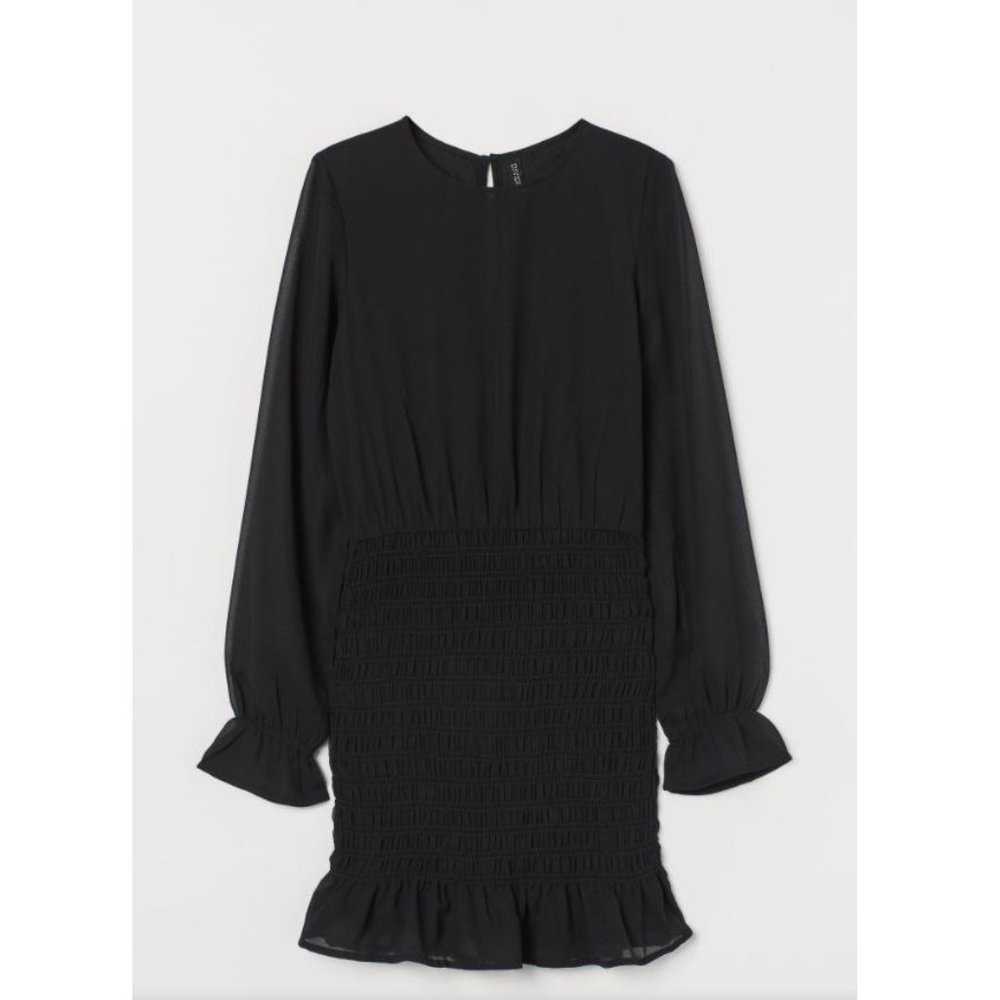 H&M Gathered Skirt Long Sleeve Dress